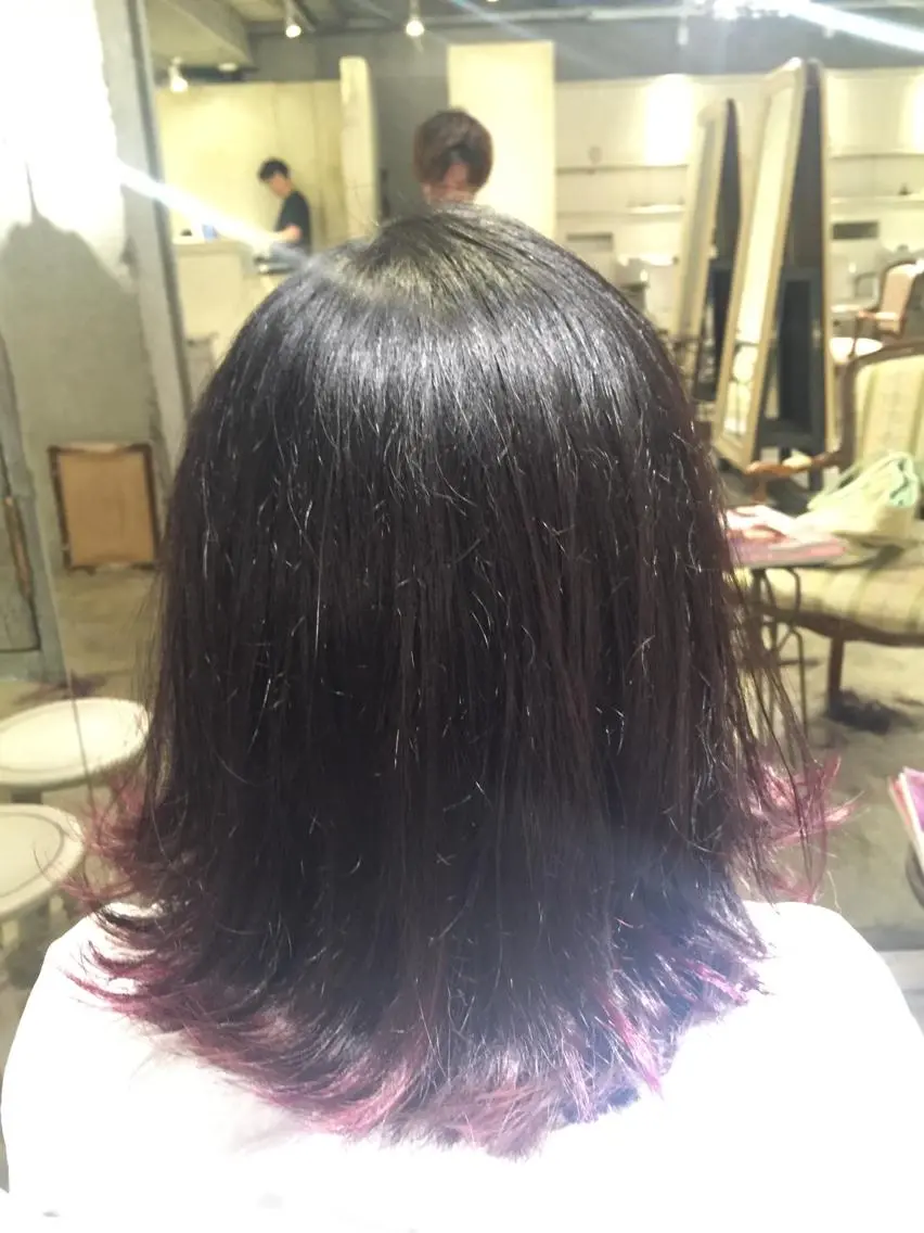 ミディアム 切りっぱなしボブ ボブ 外ハネヘア こう ちゃんのヘアスタイル