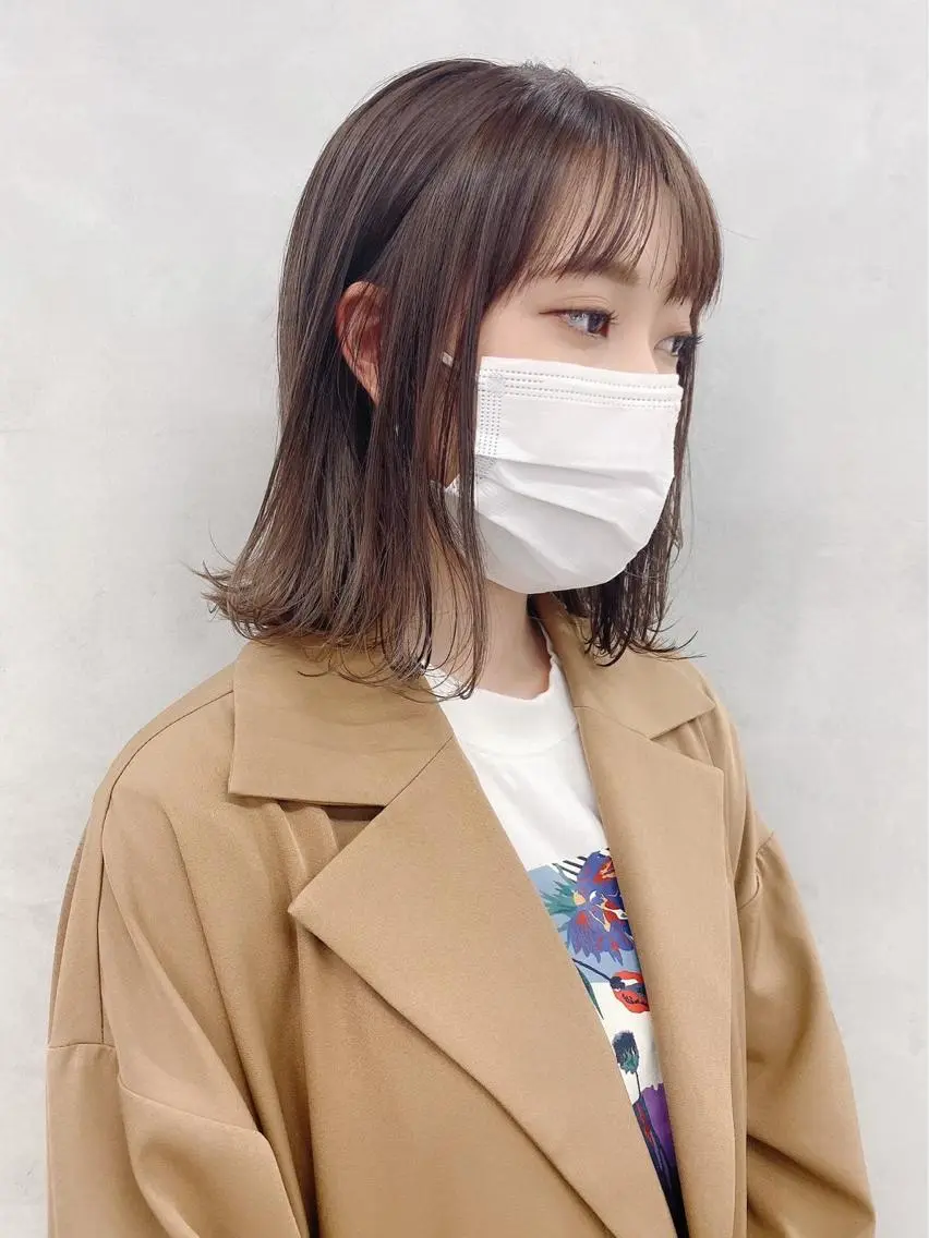 ミディアム カラー 切りっぱなしボブ ボブ 髪質改善 トリートメント 🧸艶々韓国ヘア 🧁mizunaのヘアスタイル