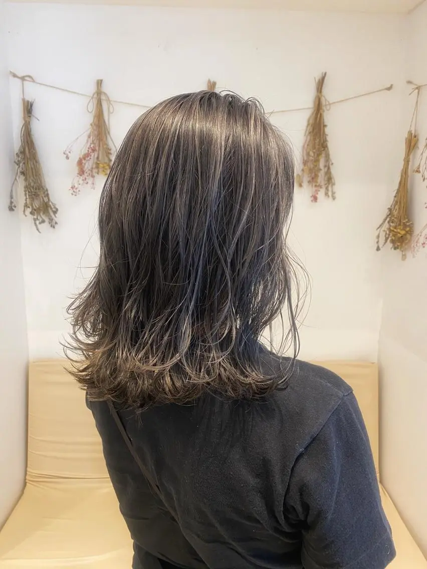 ミディアム カラー ダークグレー はだゆうき @hadadan08のヘアスタイル