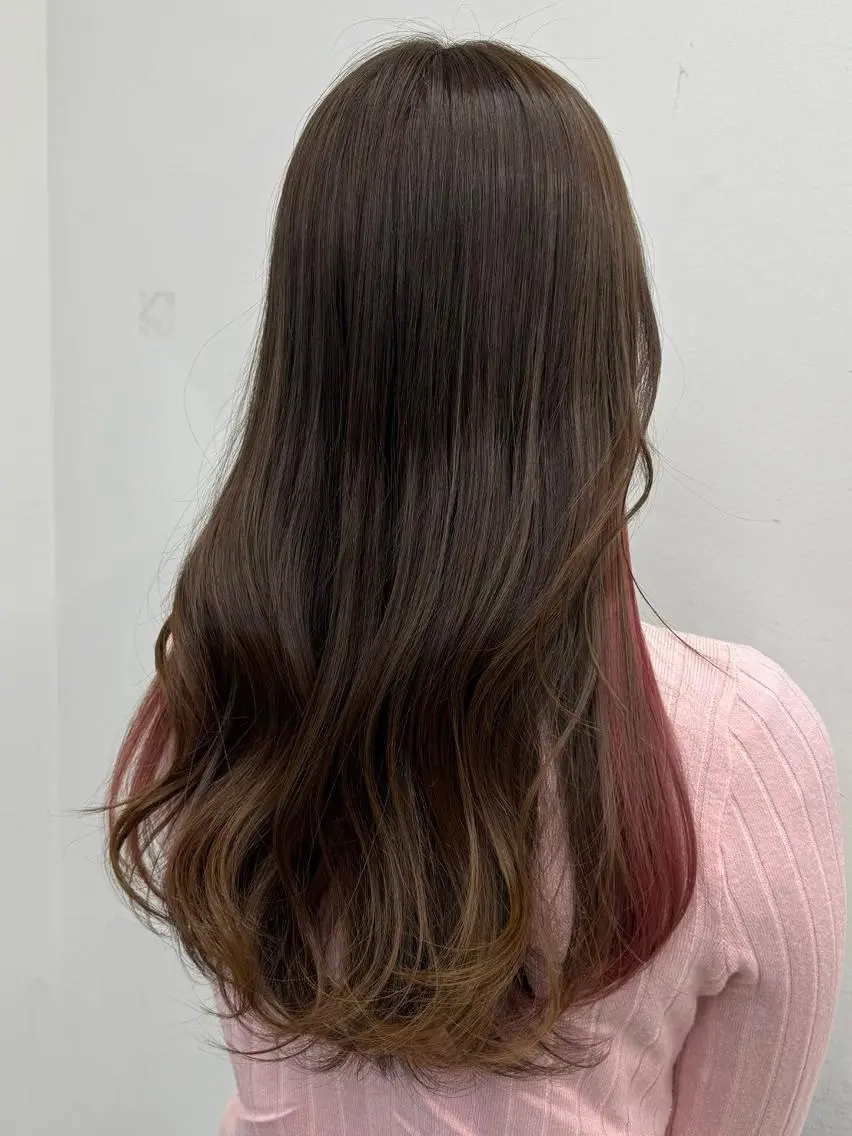 ロング カラー アディクシーカラー バレイヤージュ ブリーチ デザインカラー ダブルカラー ヘアカラー トリートメント 【公式】amble luxe池袋東口🩷のヘアスタイル