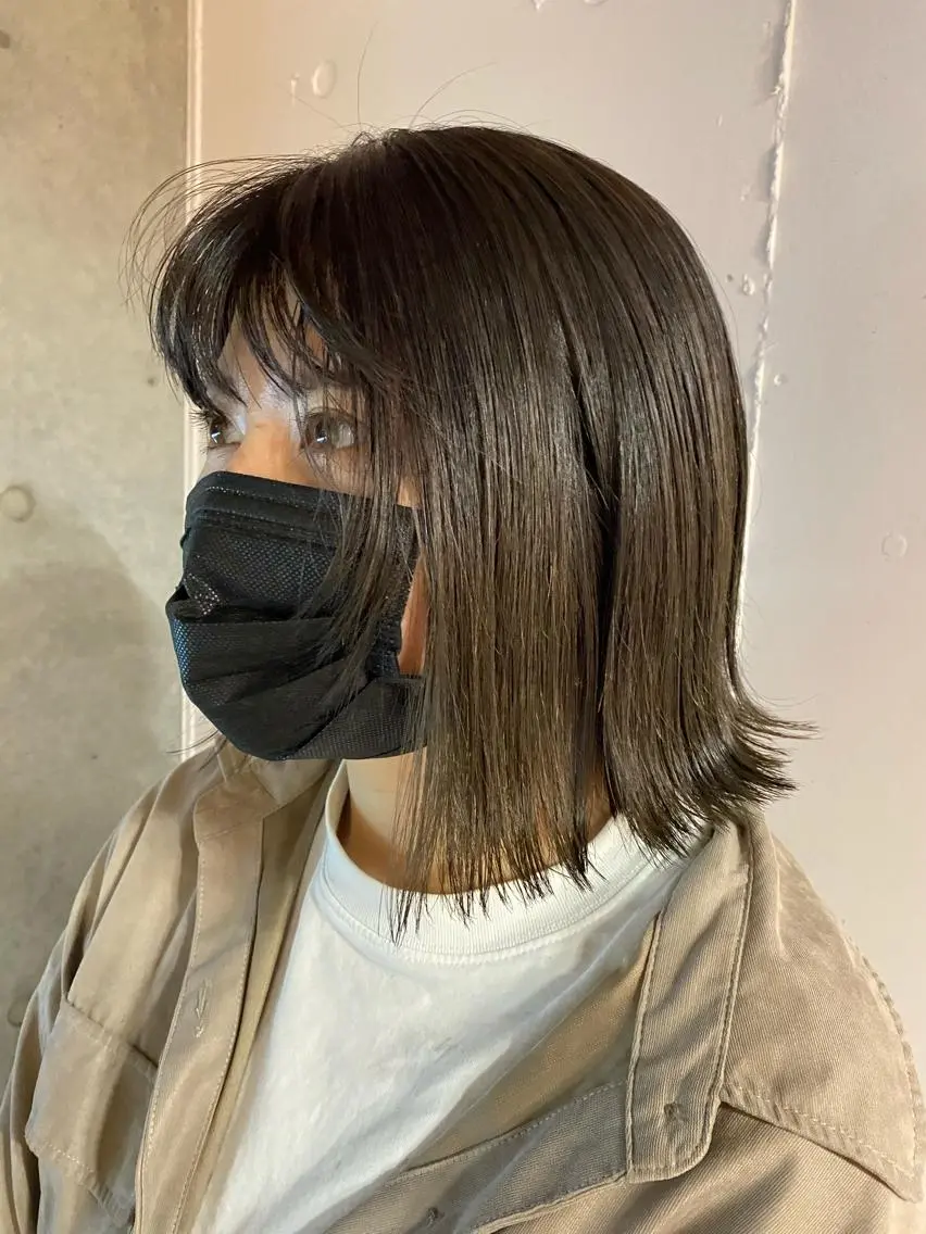 ミディアム ボブ Yuki☺︎パーマ レイヤーカットのヘアスタイル