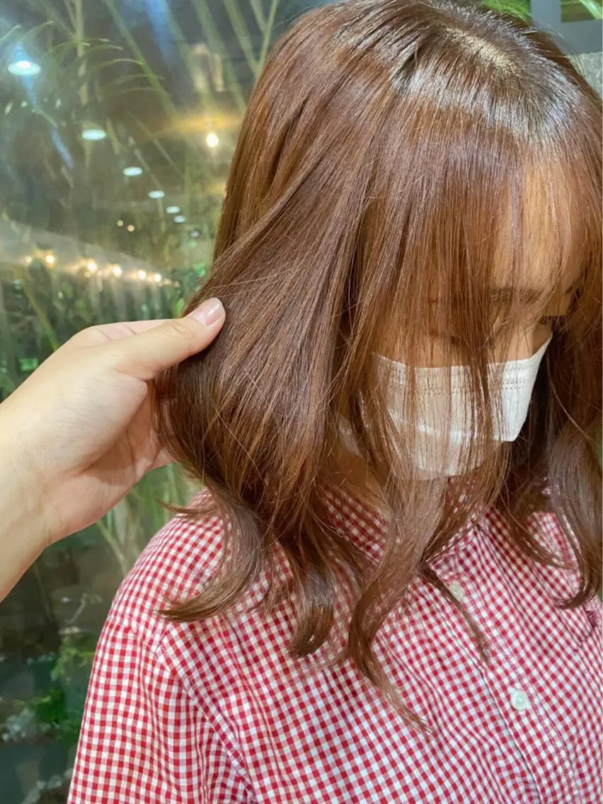 ミディアム カラー ブラウンカラー ピンクカラー SHIAN 八王子 🦋小林 美羅🦋のヘアスタイル
