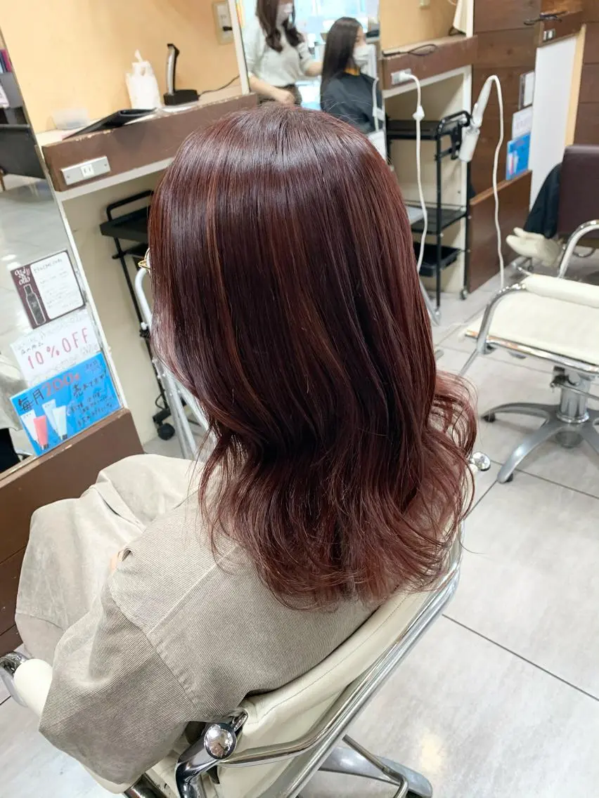 ミディアム ヘアカラー レイヤー/艶髪カラー 森本くるみのヘアスタイル