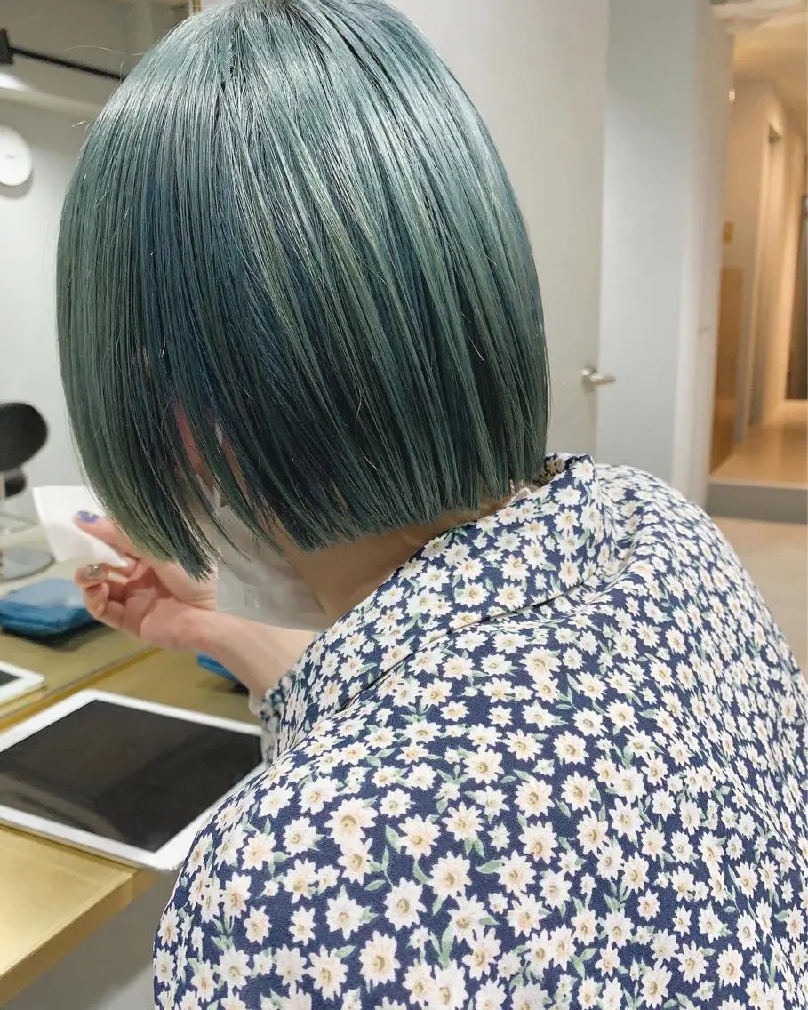ショート カラー ボブパーマコテ巻き風 パーマNo1深江秀平のヘアスタイル