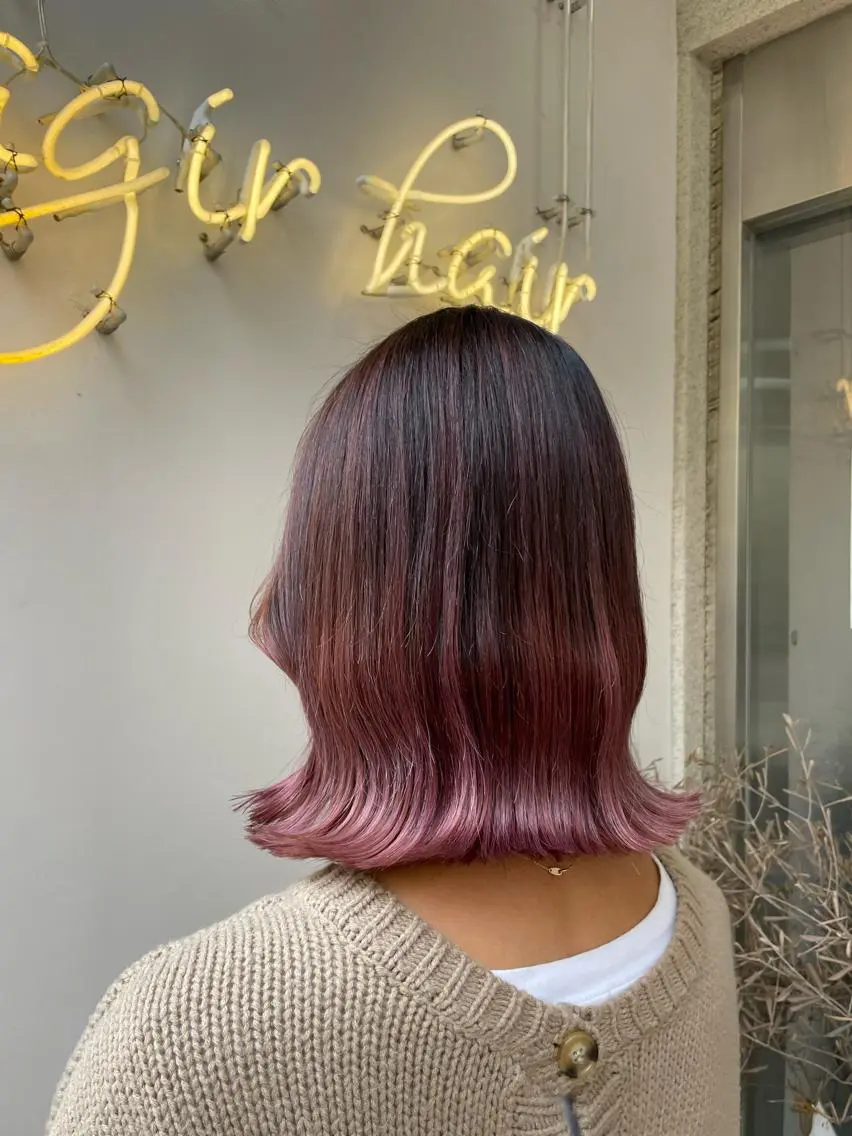 セミロング ヘアカラー トリートメント 🎀韓国系ハイトーン カラーYoko🎀のヘアスタイル