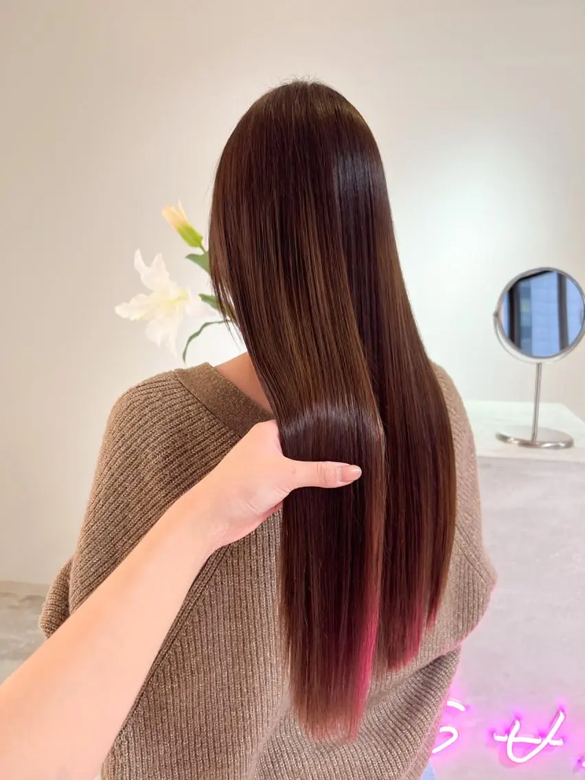 ロング トリートメント 🎀ダブルカラー/ ピンク×ガーリー🎀のヘアスタイル