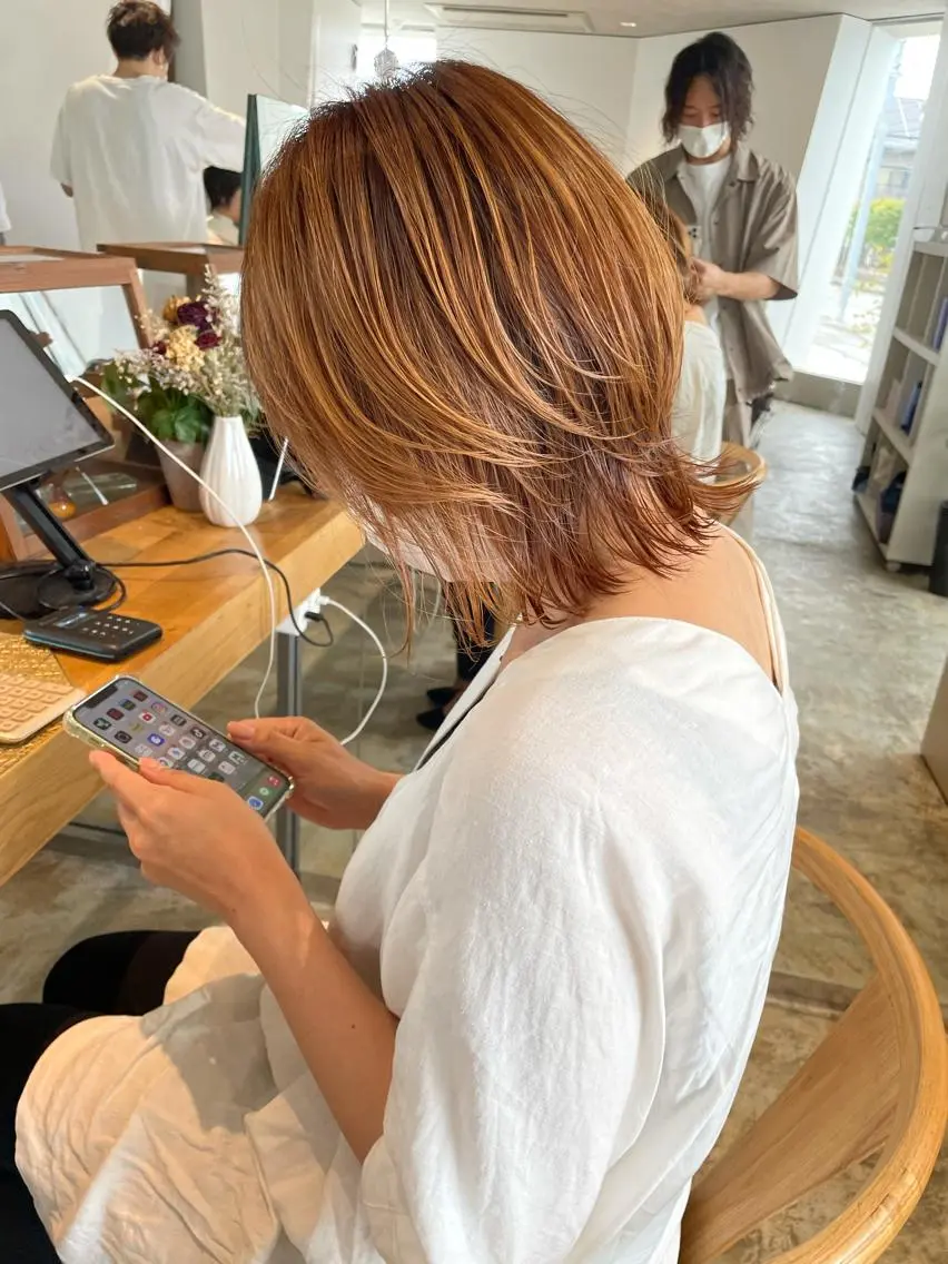 ミディアム くびれヘア ウルフカット 新井啓介 宇都宮美容師のヘアスタイル