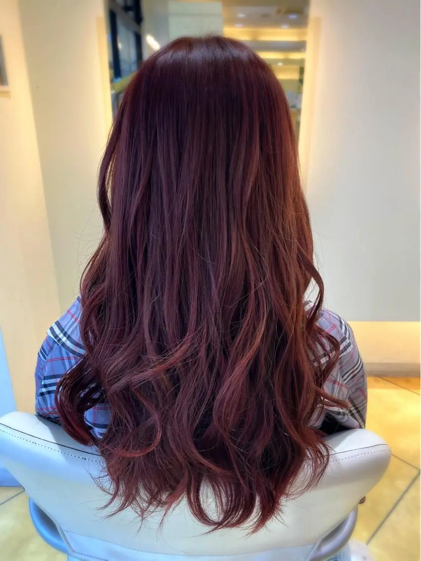 ロング カラー ブリーチ ブリーチなしカラー ピンクカラー カット ヘアカラー トリートメント 小顔レイヤー💗 木村実樹のヘアスタイル