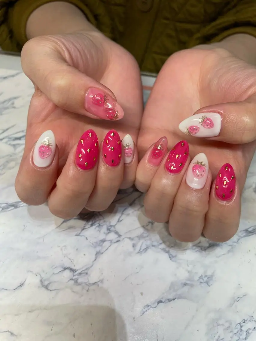 ネイル アートネイル クリアネイル 持ち込み ぷっくりネイル nyasu nailのネイルデザイン