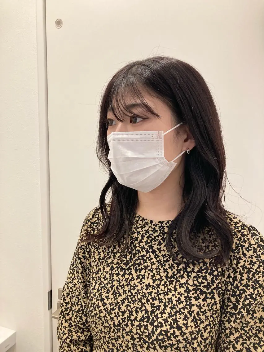 セミロング カット ヘアカラー トリートメント ✨色持ちの良い艶 カラー✨蟹江真世のヘアスタイル