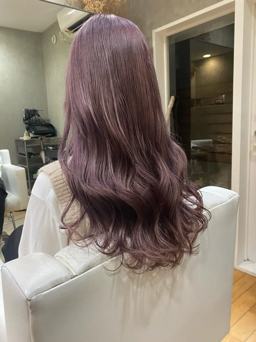 ミディアム カラー ラベンダーカラー ラベンダーピンク ピンクカラー ヘアカラー トリートメント lani ブリーチ /ダブルカラーのヘアスタイル