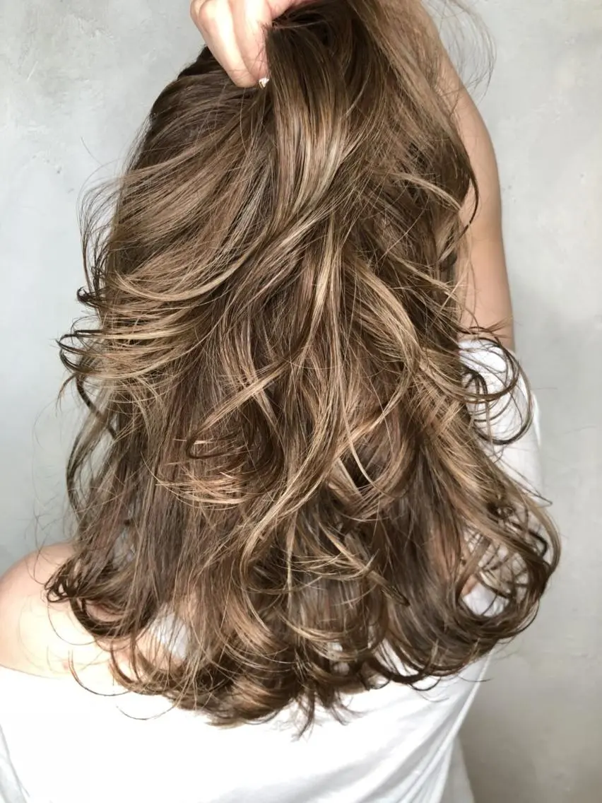 セミロング パーマ カラー 【N°deseo】 吉祥寺のヘアスタイル