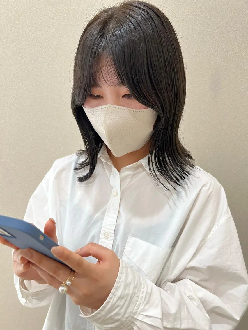 ミディアム カラー 外国人対応 佐久間のヘアスタイル