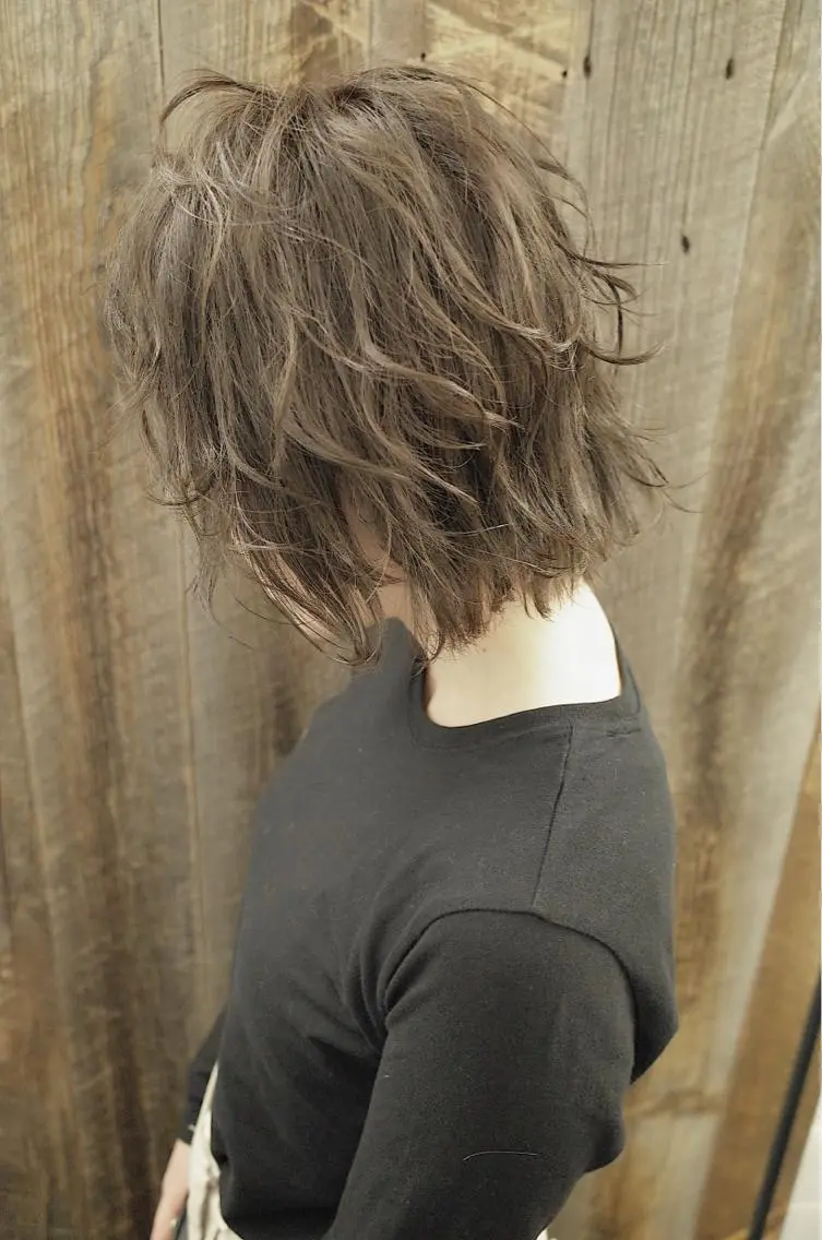 ショート カラー パーマ ヘアアレンジ ボブ ウルフカット カット ヘアカラー パーマ Bianca 代表 硲 貴亮【東武練馬】のヘアスタイル