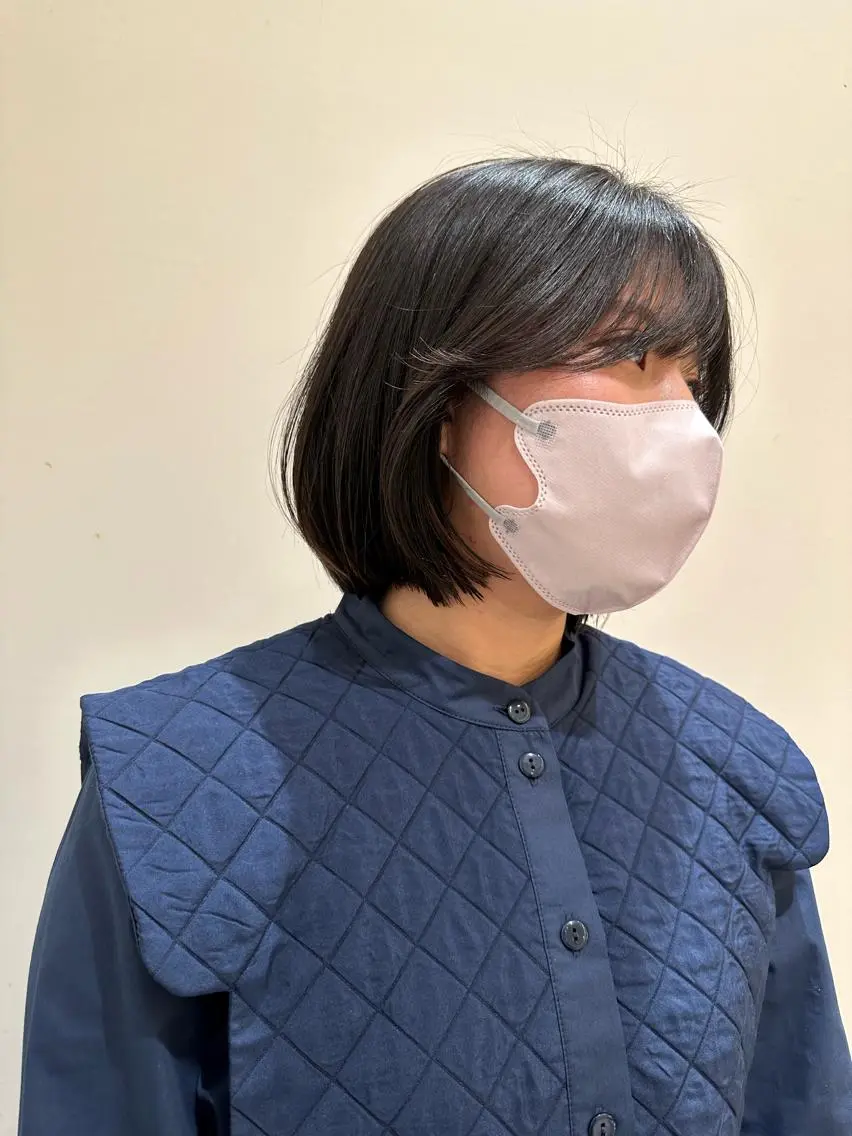ミディアム カラー ヘアアレンジ 切りっぱなしボブ 黒髪 グレージュ ボブ くびれヘア 🌿レイヤー/ブリー チ/🌿‬JINのヘアスタイル