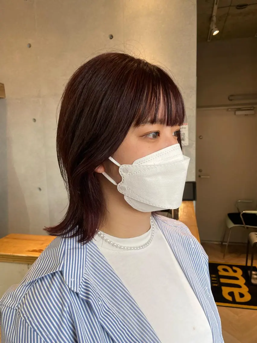 ミディアム カラー ベージュカラー ピンクカラー ピンクベージュ カット ヘアカラー トリートメント しのはら まどかのヘアスタイル