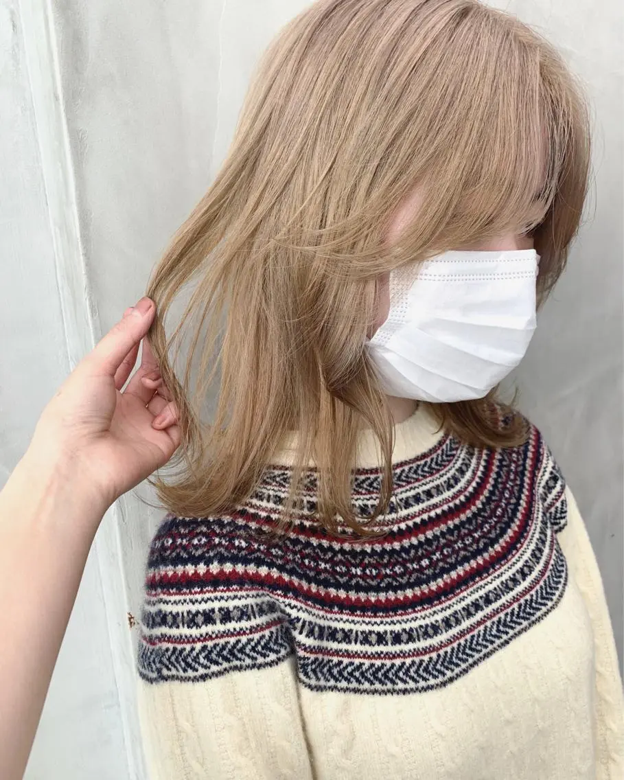 ミディアム カラー ベージュカラー 🐝 hachi🐝のヘアスタイル