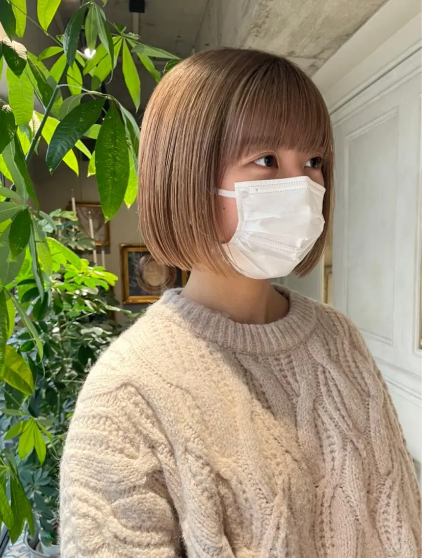 ミディアム カラー ベージュカラー ブリーチ ミルクティーベージュ ベージュ🤎透明感 カラー🤎anriのヘアスタイル