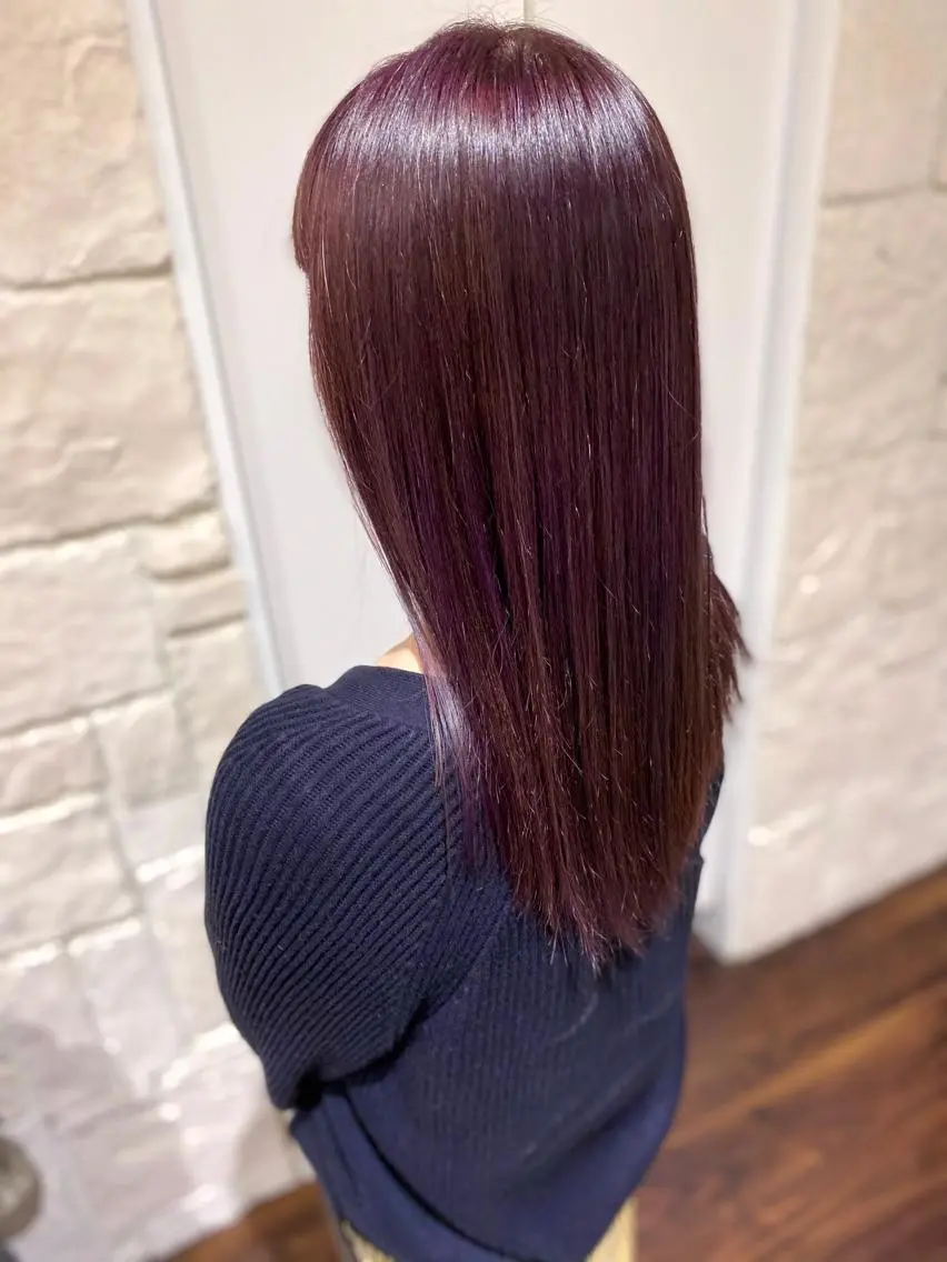 ロング カラー ブリーチ ピンクカラー ピンクパープル パープルカラー 川合 勇気のヘアスタイル