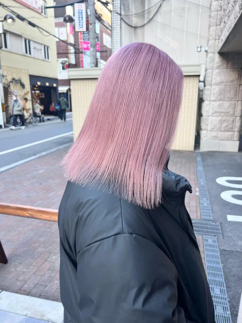 セミロング azusa/心斎橋/ ハイトーンカラーのヘアスタイル