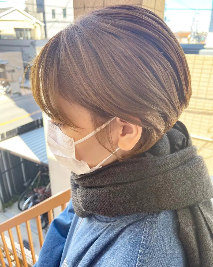 ショート トレンドパーマ 加藤菜月のヘアスタイル