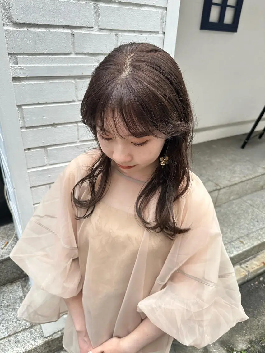 カラー ベージュカラー ラベンダーカラー Sherry/R 三川町　木村祐里奈のヘアスタイル