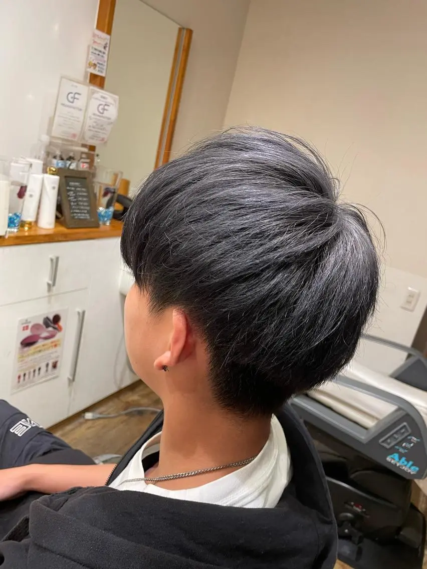 ミディアム カラー メンズ ダブルカラー グレージュ ROSSO北赤羽 アラカワのヘアスタイル