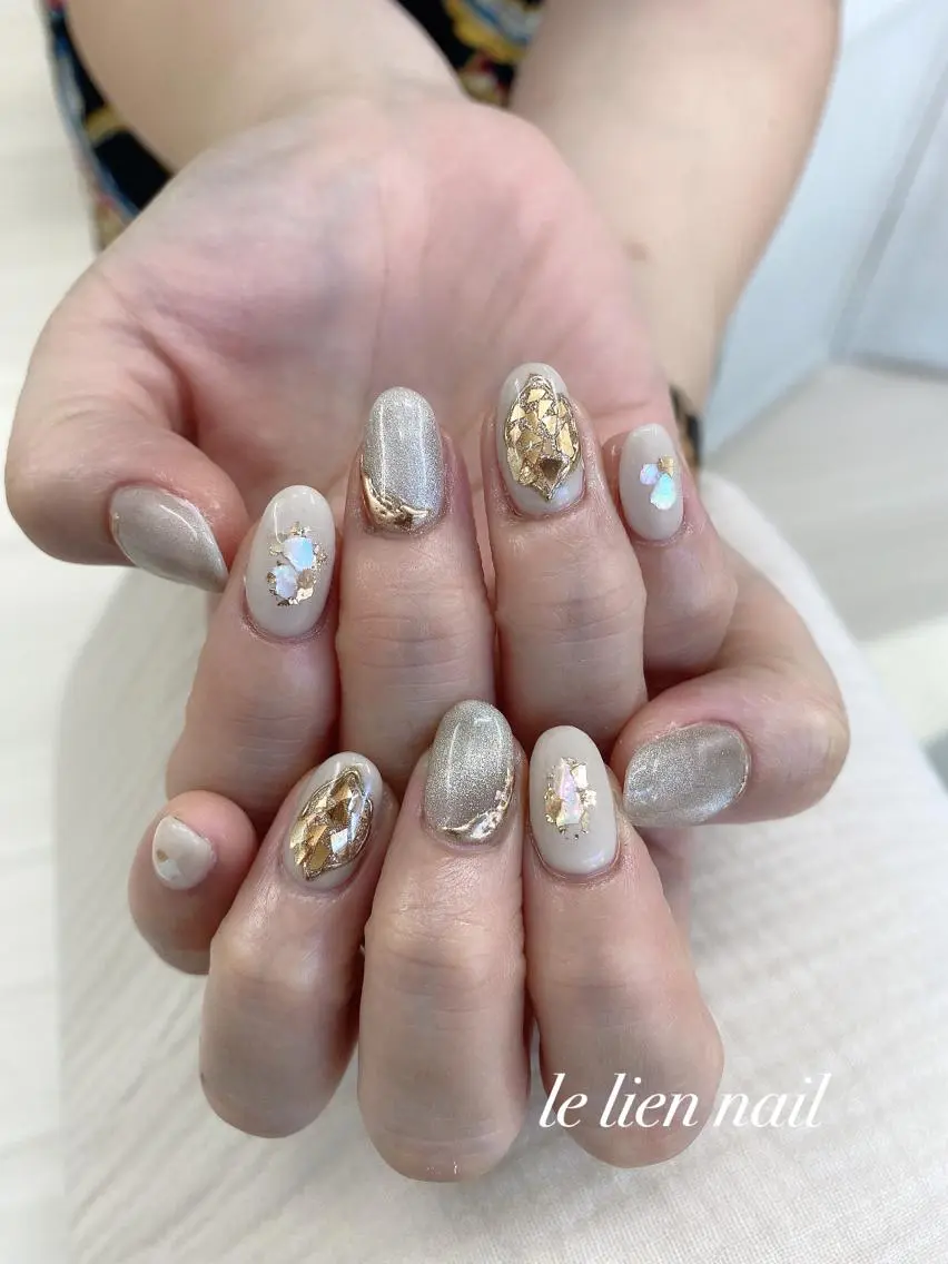 ネイル アートネイル マグネットネイル ニュアンスネイル ブライダルネイル le lien nailのネイルデザイン