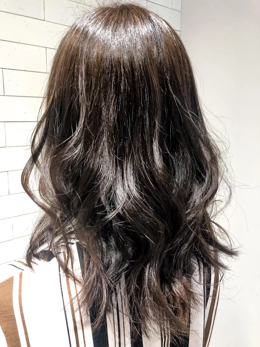 ロング カラー ヘアアレンジ グレージュ イルミナカラー カット ヘアカラー レイヤー×ヘッドスパ *保田遥*のヘアスタイル