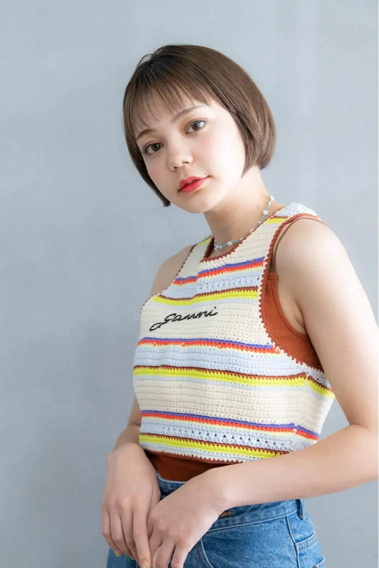 ショート カラー パーマ ヘアアレンジ メンズ キッズ ネイル マツエク・マツパ アイブロウ カット ヘアカラー トリートメント バトヘアー渋谷 officialのヘアスタイル