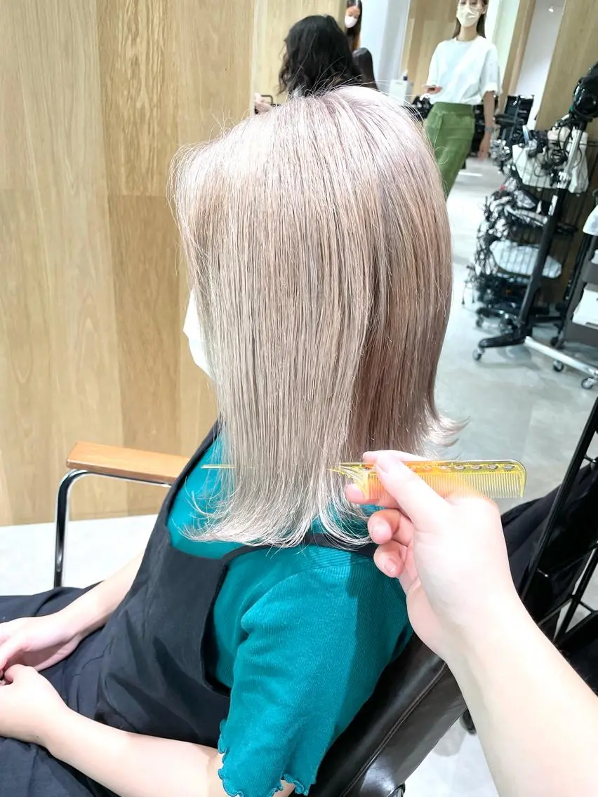 ミディアム カラー ヘアカラー トリートメント レイヤー/ハッシュ 渋谷/サッタのヘアスタイル