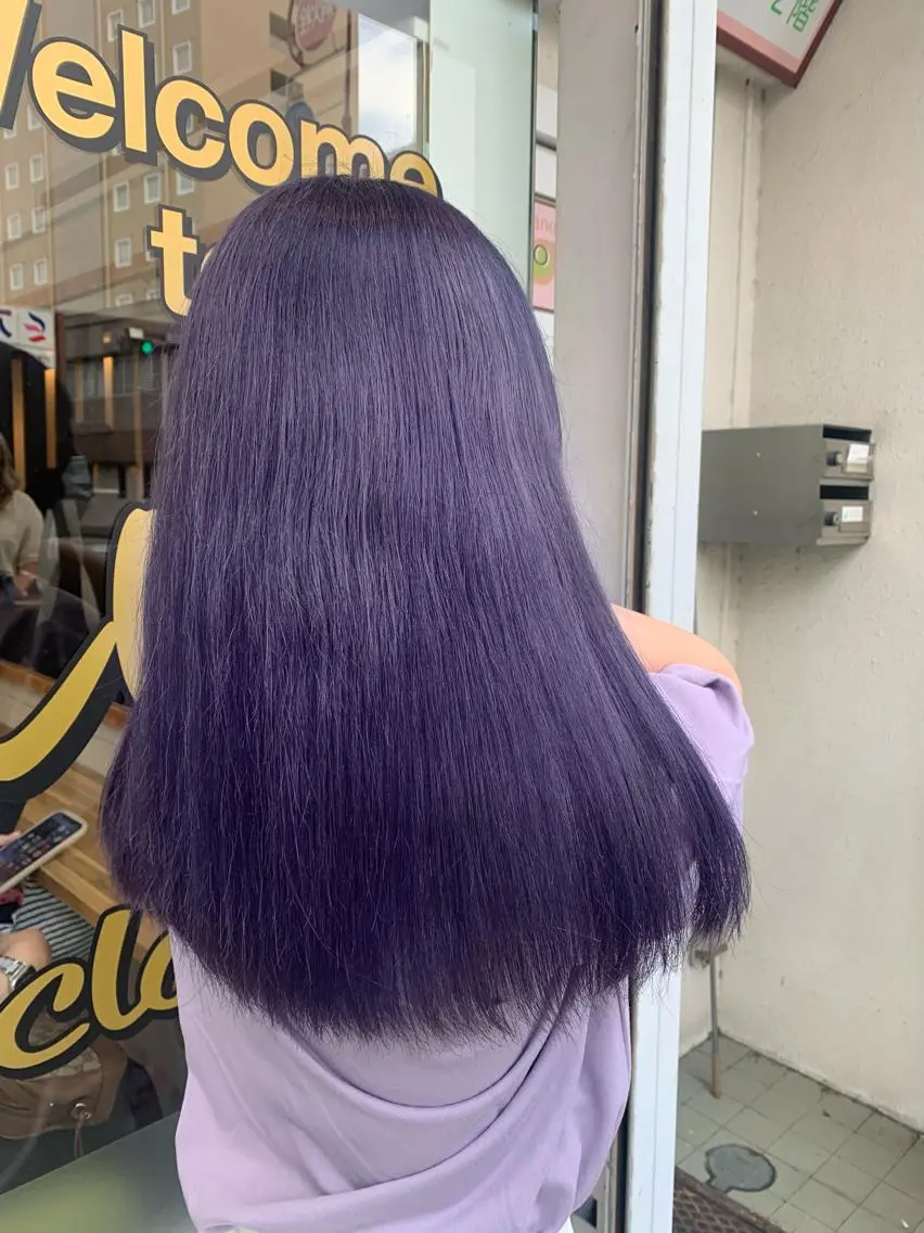 ロング カラー パーマ ヘアアレンジ メンズ キッズ ネイル マツエク・マツパ アイブロウ ラベンダーカラー ネイビーカラー ネイビー 🤍韓国風レイヤー/ 艶髪🤍鳥越美羽のヘアスタイル