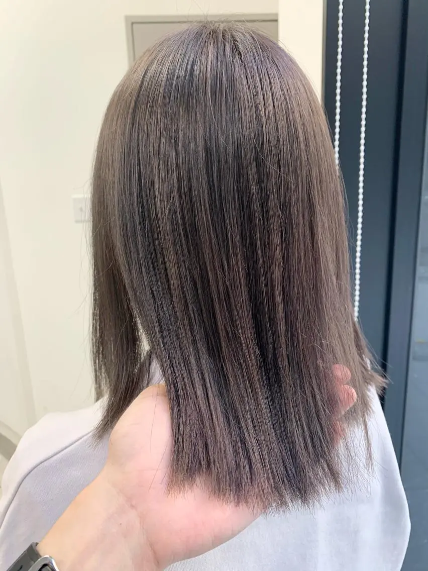 ミディアム カラー グレージュ ラベンダーカラー ラベンダーグレージュ ラベンダーグレー ヘアカラー トリートメント レイヤー/大人メンズ パーマ🌀 平島拓也のヘアスタイル