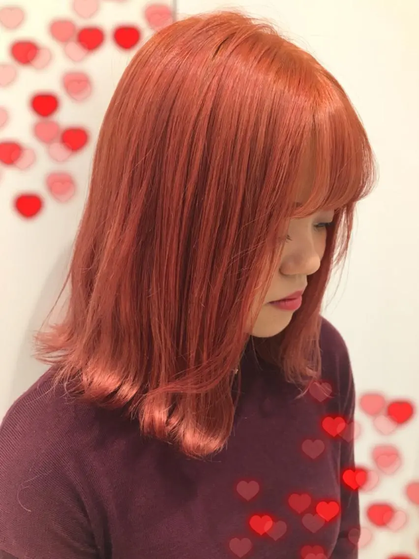カラー オレンジ 新宿駅近♡個室 ♡関口三都季🌜のヘアスタイル
