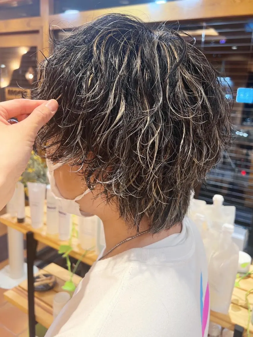 ショート カラー パーマ ヘアアレンジ メンズ キッズ 松岡彩華 ボブ /グレージュのヘアスタイル