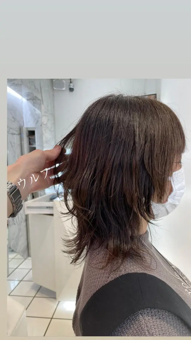セミロング ウルフカット 🐺ウルフ/レイヤー カット/高嶋湧大のヘアスタイル