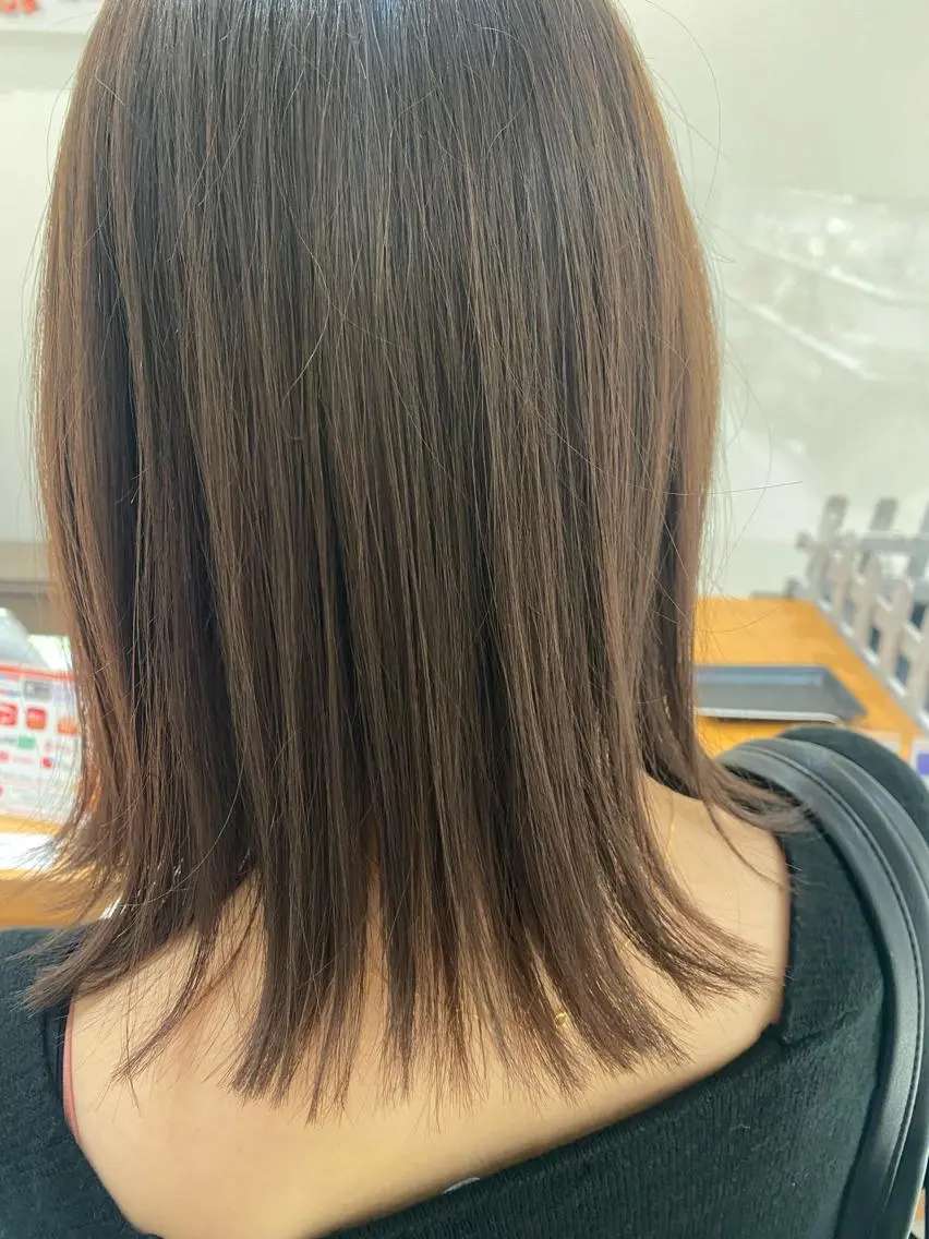 ミディアム ヘアカラー 斎藤 彩香のヘアスタイル