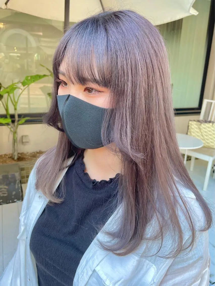 セミロング カラー ラベンダーカラー ラベンダーグレー 髪質改善 カット ヘアカラー トリートメント 佐藤 魁人のヘアスタイル