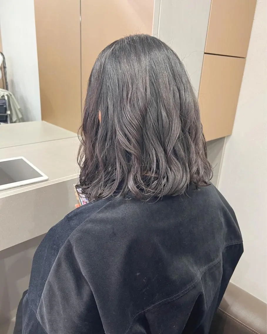 ミディアム パーマ カット パーマ トリートメント ボブパーマコテ巻き風 パーマNo1深江秀平のヘアスタイル