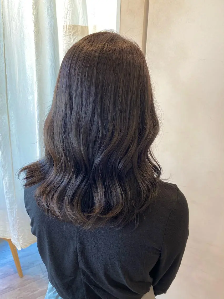 ミディアム カラー 顔まわりカット🌟 くびれヘア/寺門遥輝のヘアスタイル