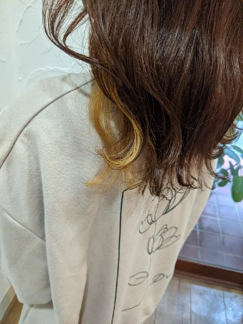 ロング カラー アディクシーカラー ミストバング ブリーチ デザインカラー ダブルカラー 髪質改善&白髪ぼかし カラー♡店長みやけ♡のヘアスタイル