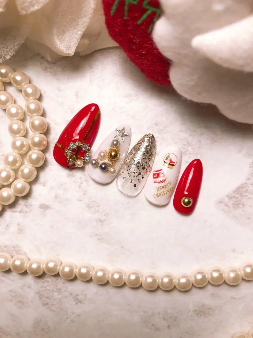 ネイル 冬ネイル クリスマス 🍭Kiara Nail🍭のネイルデザイン