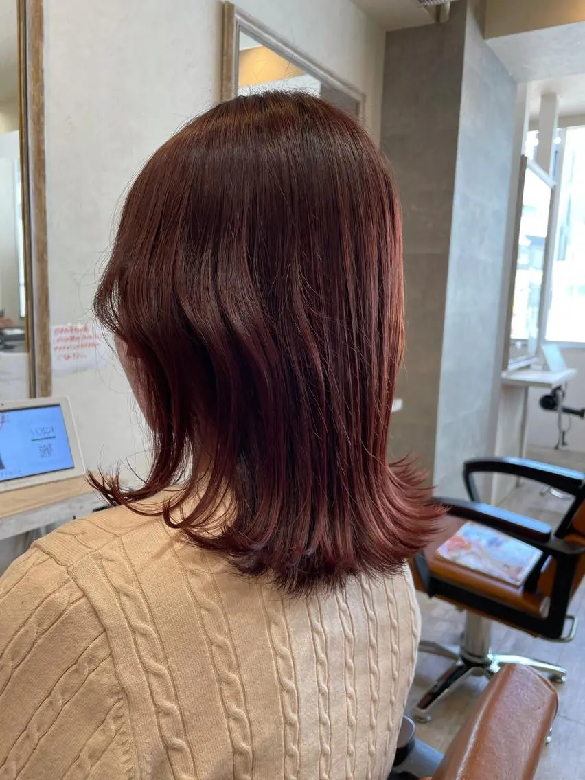 ミディアム カラー カット ヘアカラー トリートメント 小顔/似合わせカット 杉山莉菜のヘアスタイル