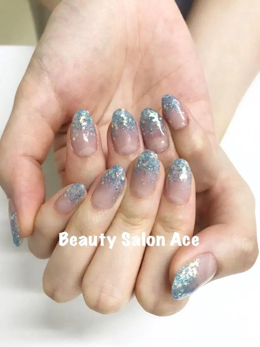 ネイル グラデーション ラメ(グリッター) ラメグラデーション 池袋フィルイン Ace♡Nailのネイルデザイン