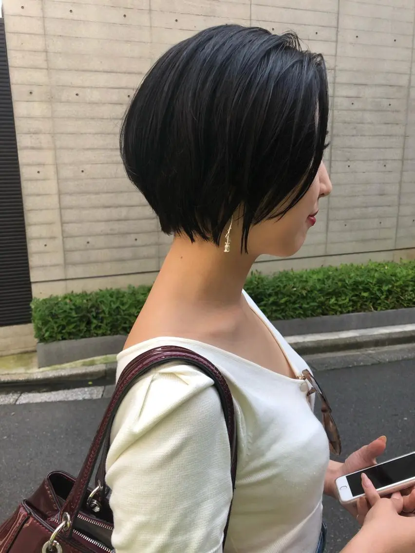 ショート 切りっぱなしボブ ボブ 外国人風カラー ハイライト レイヤーカット ショート職人 美容師【KENTA】のヘアスタイル