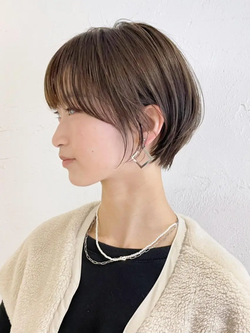 ショート パーマ ヘアアレンジ カラー ブラウンカラー ショートヘア ITbyALBUM 下北沢店のヘアスタイル
