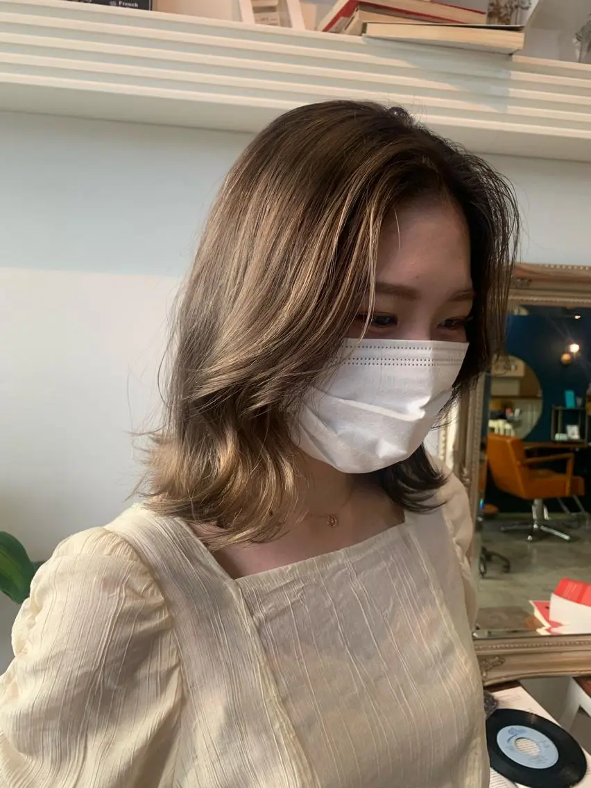 ミディアム ヘアカラー トリートメント ヘッドスパ ヘアセット 大宮/山口 竣也のヘアスタイル