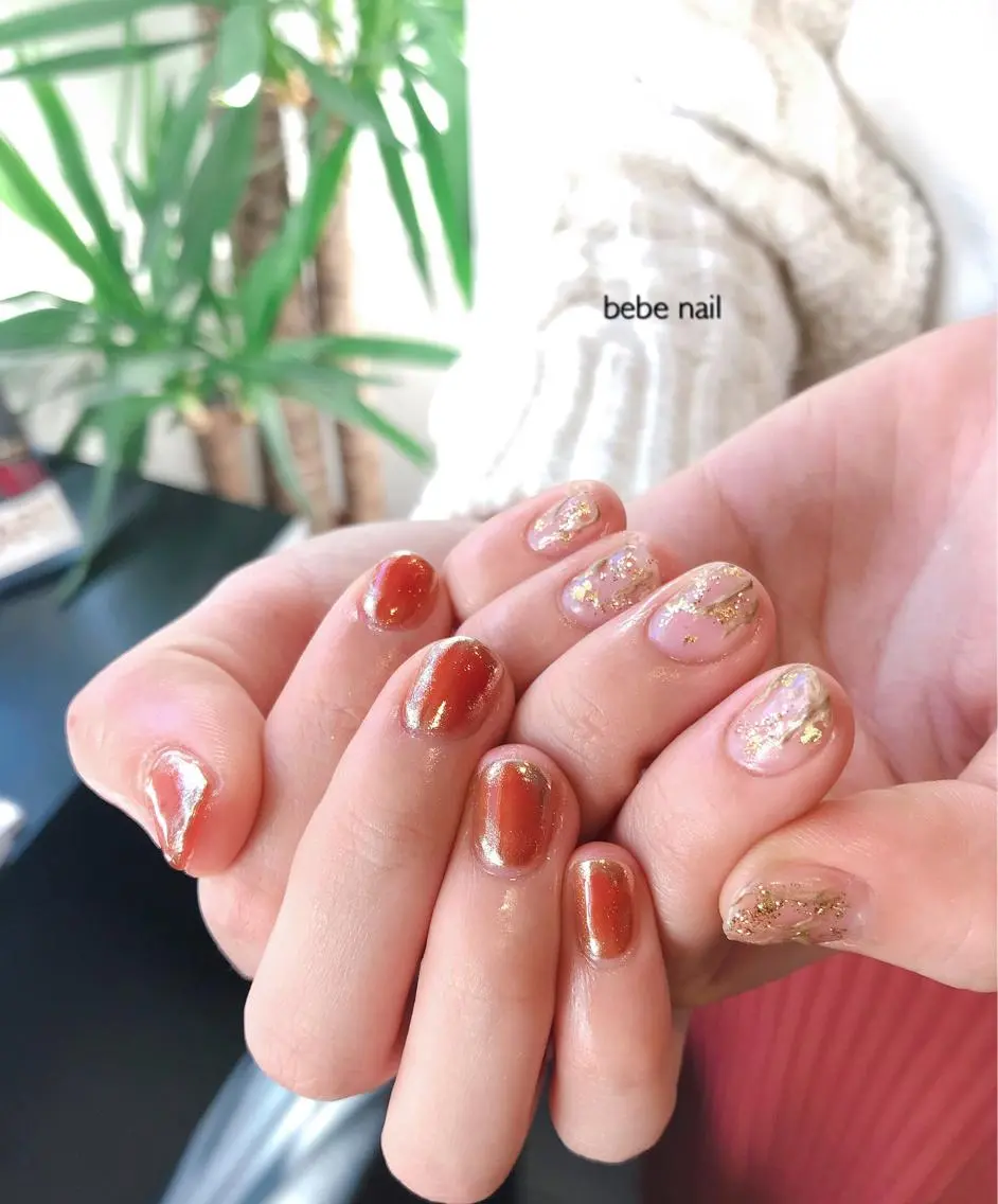 ネイル ジェルネイル ミラーネイル ニュアンスネイル パラジェル Ann nailのネイルデザイン