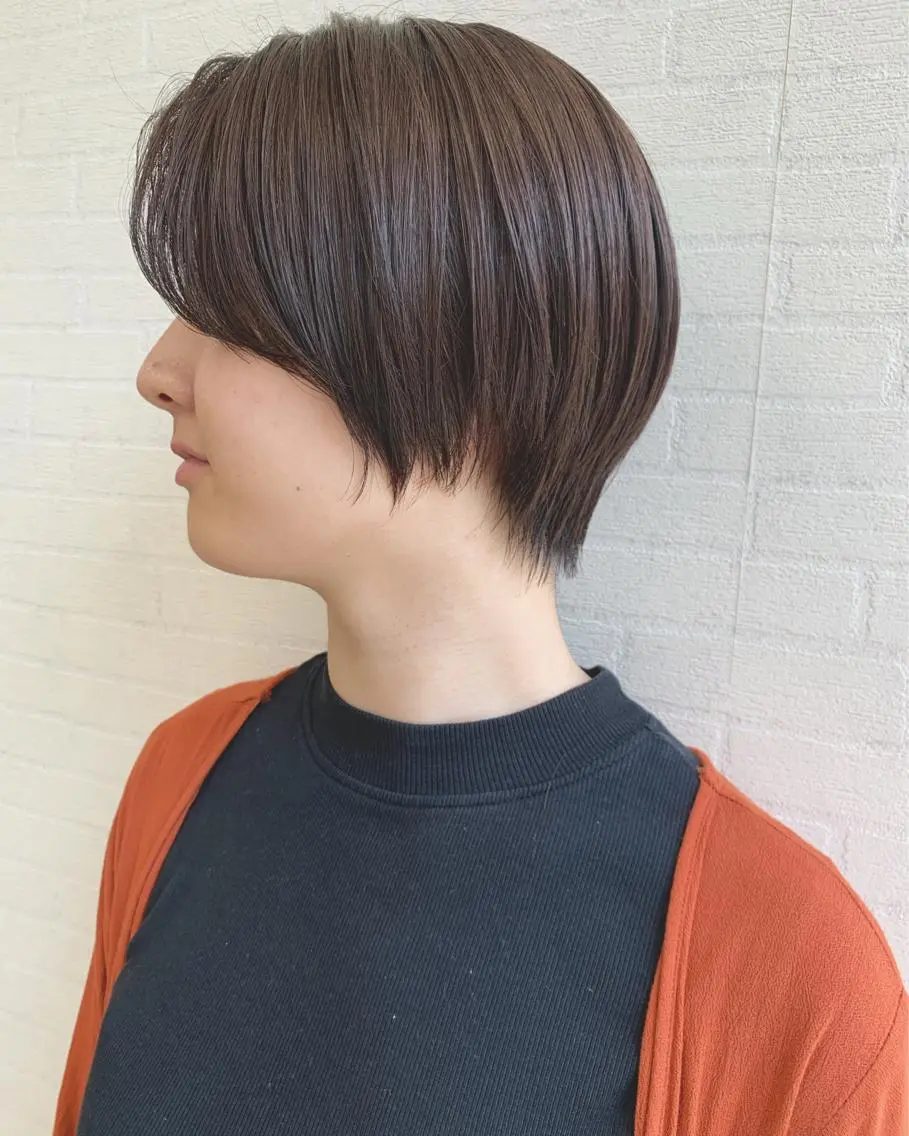 ショート 切りっぱなしボブ ショートボブ ハンサムショート 丸みショート ボブ カット トリートメント 初めてのショート お任せください✂️のヘアスタイル