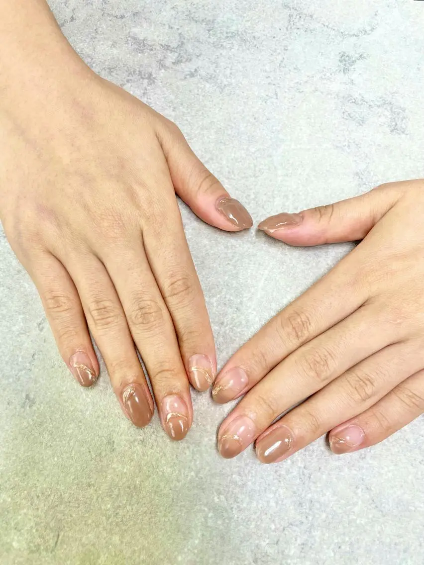 ネイル ミラーネイル ニュアンスネイル オフィスネイル FASTNAIL PLUS 新宿店のネイルデザイン
